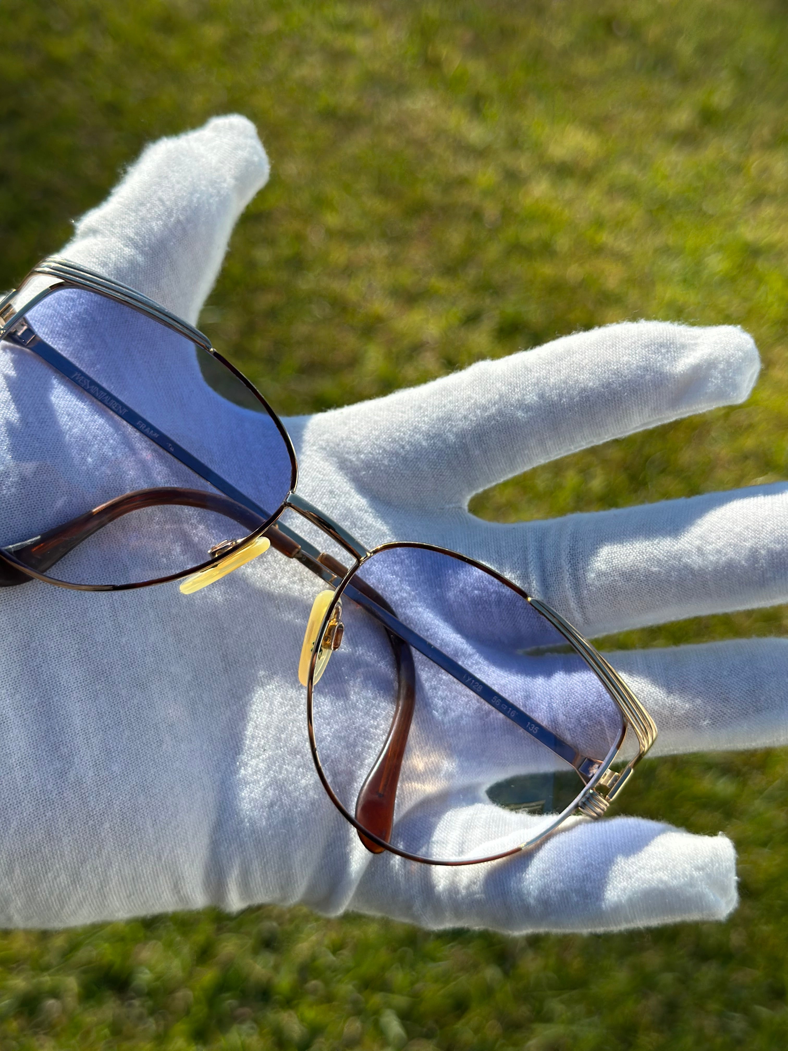 Yves Saint Laurent (custom blue gradient lenses)