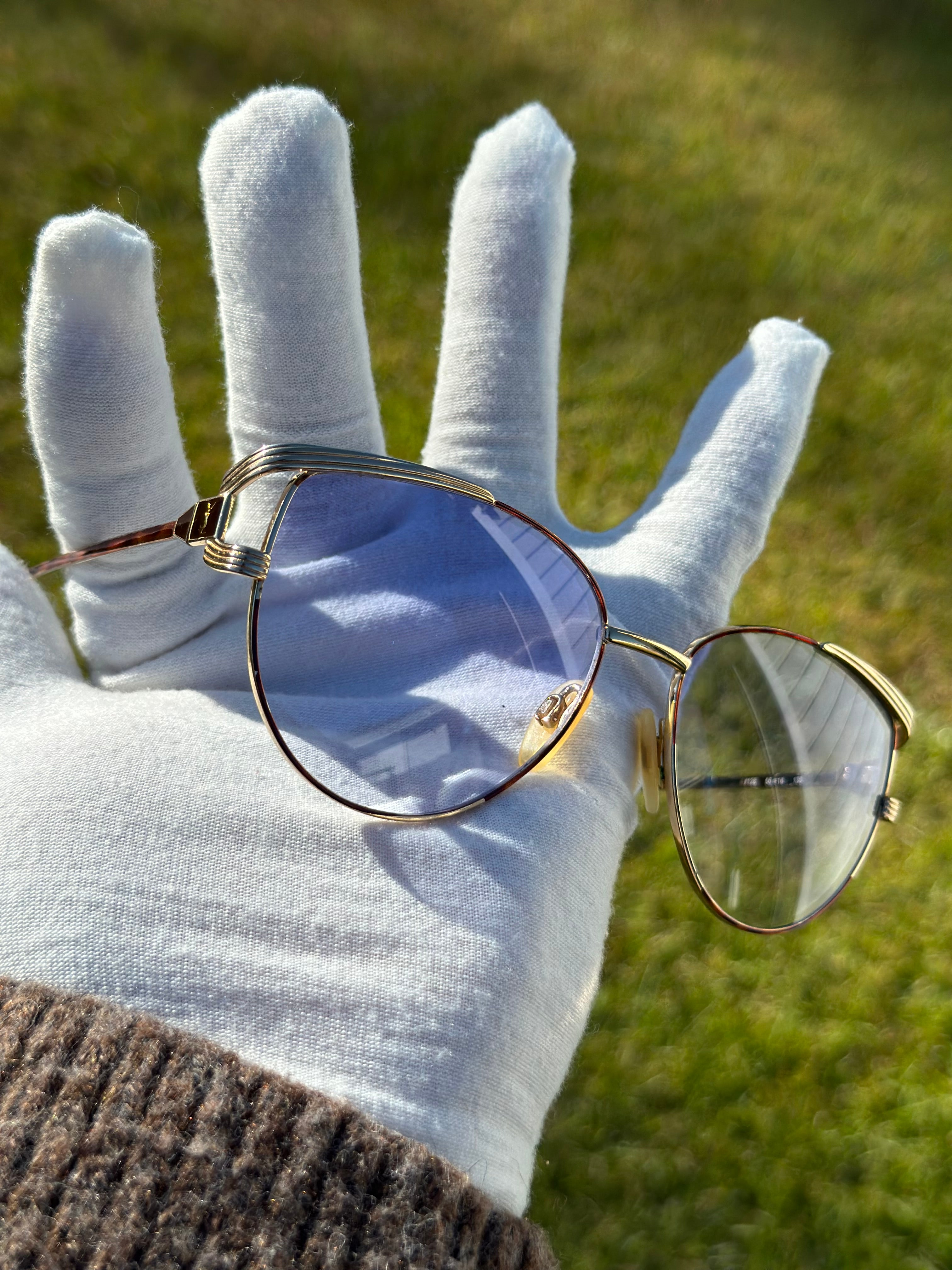 Yves Saint Laurent (custom blue gradient lenses)