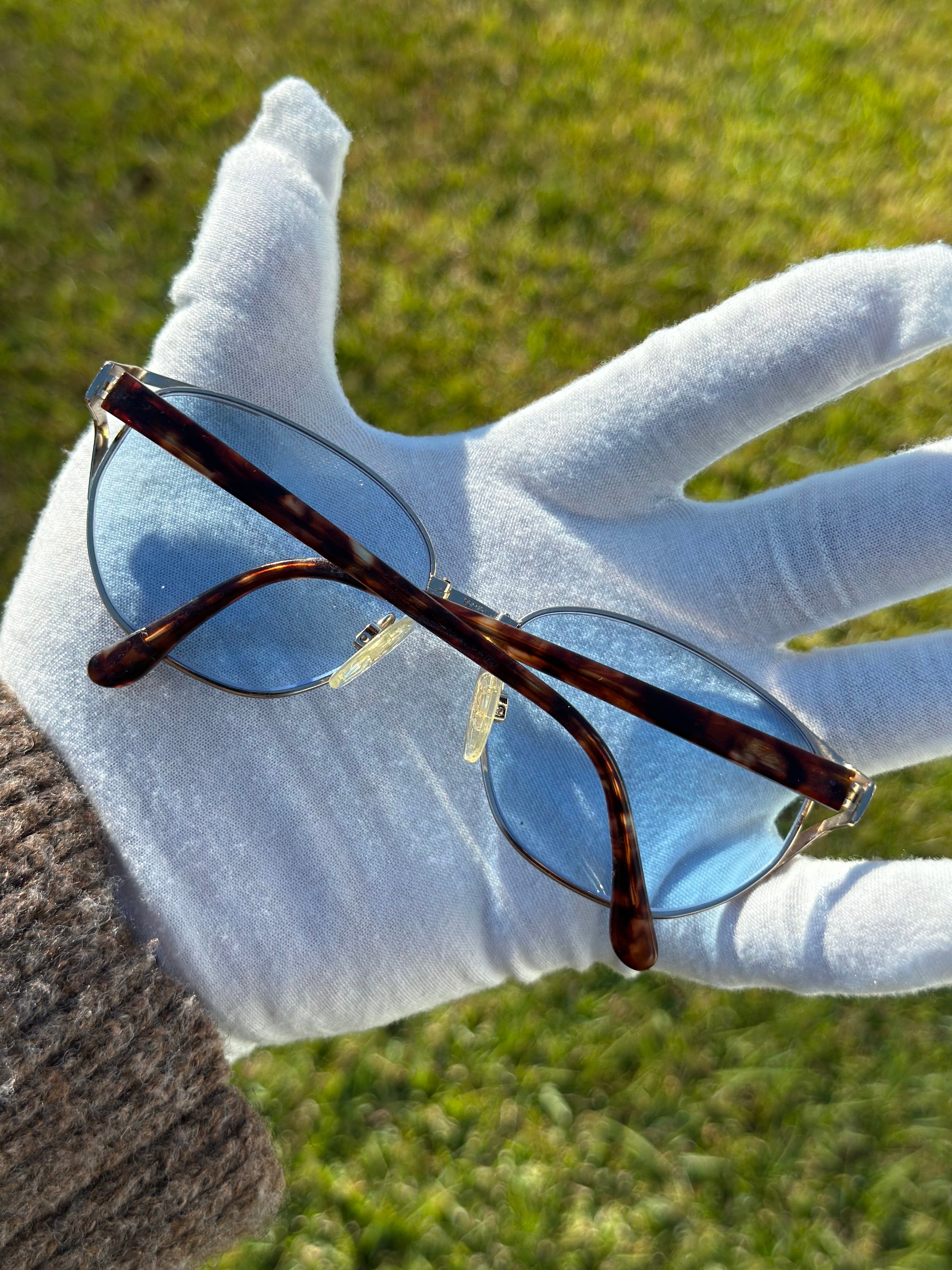 Yves Saint Laurent (custom sky blue solid lenses)