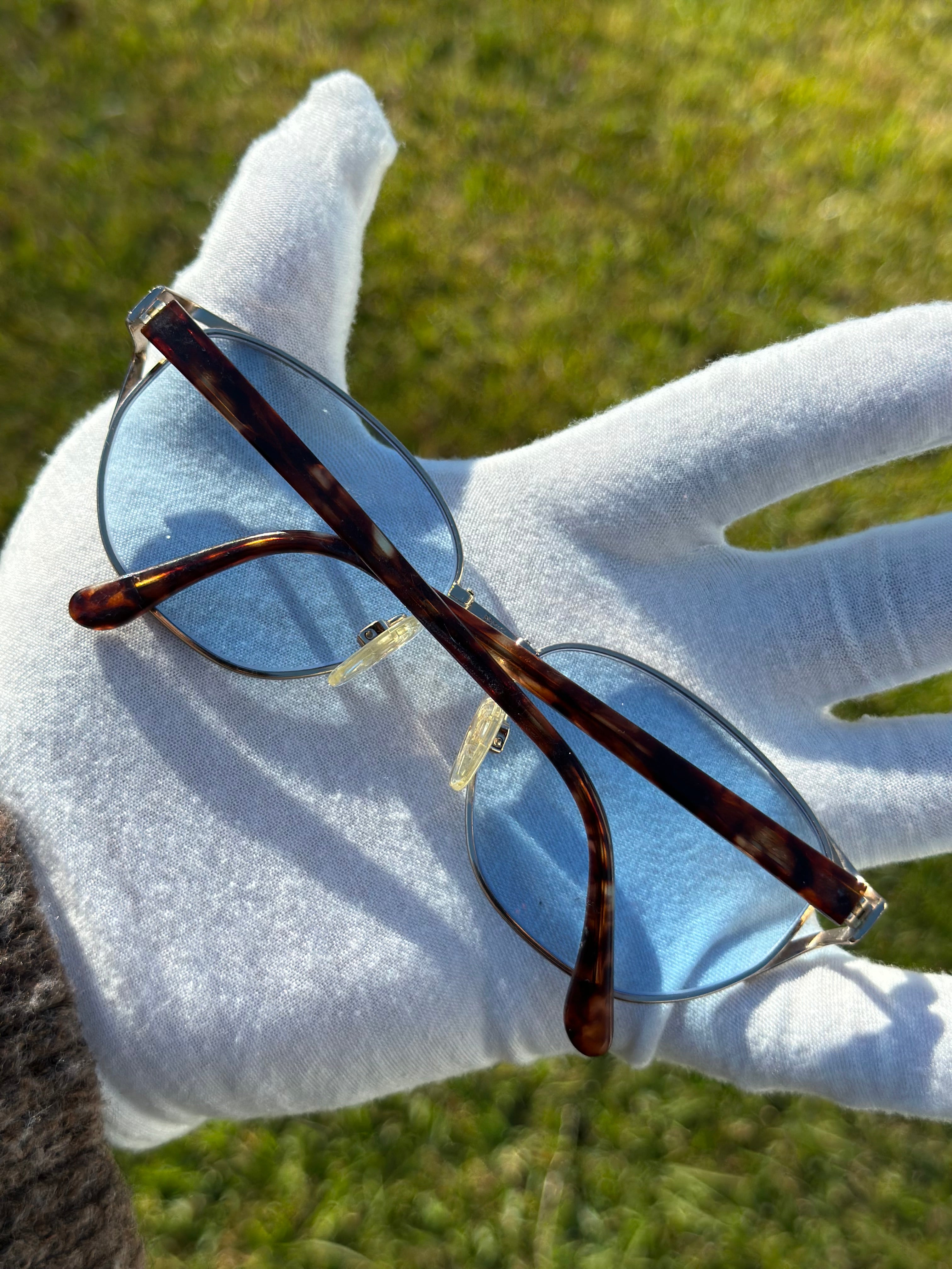 Yves Saint Laurent (custom sky blue solid lenses)